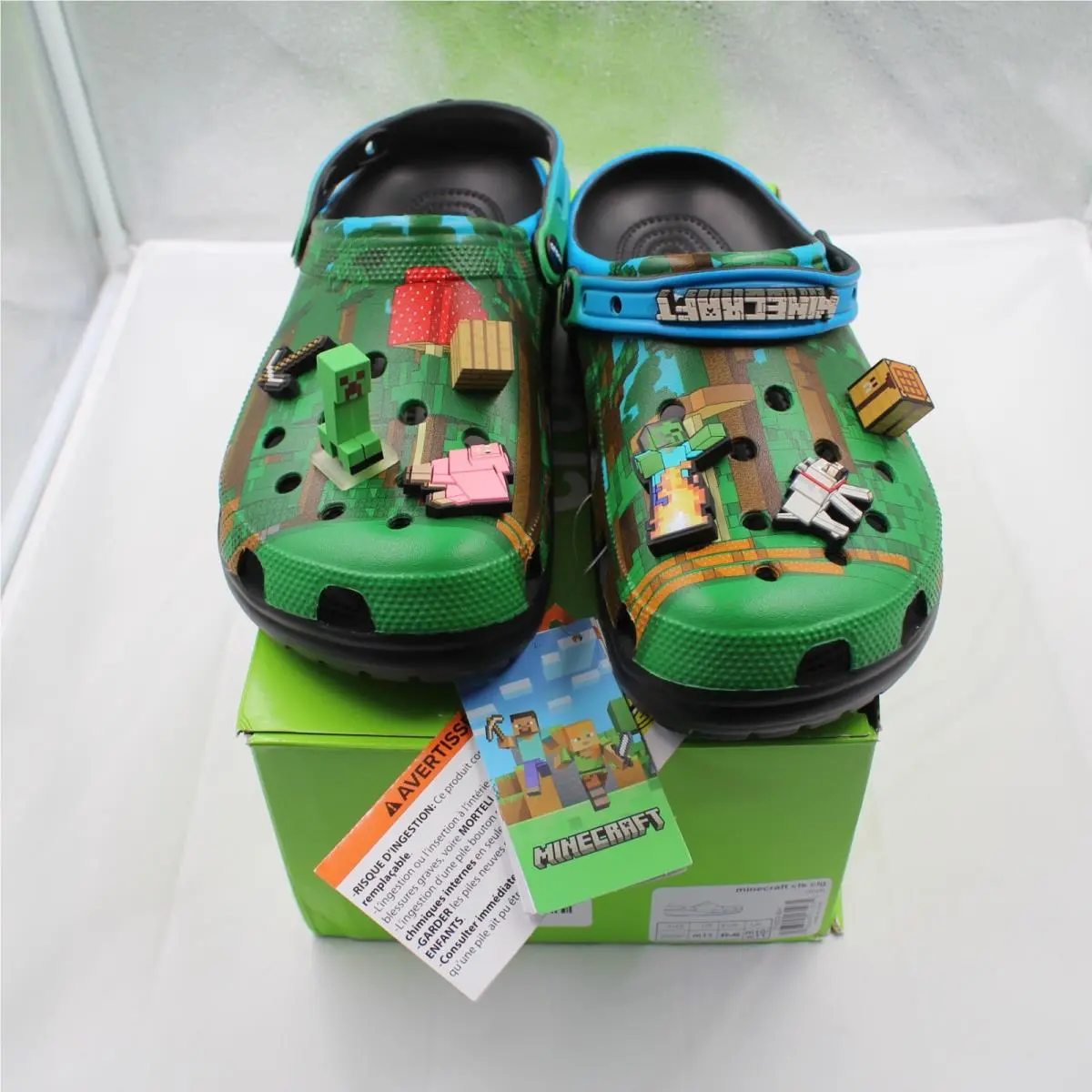 Mens Minecraft Creeper Classic Clog Crocs Size 11