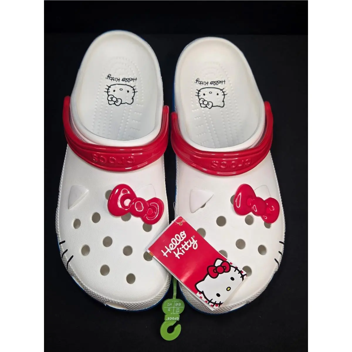 Crocs Hello Kitty 50th Anniversary Classic Clog White Red Blue Mens 13 209450