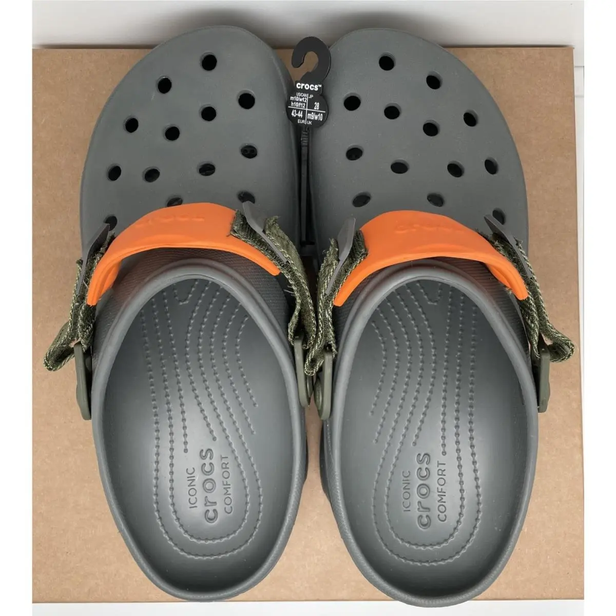 Crocs Classic All Terrain Clog Gray/orange Men’s 10 Women`s 12
