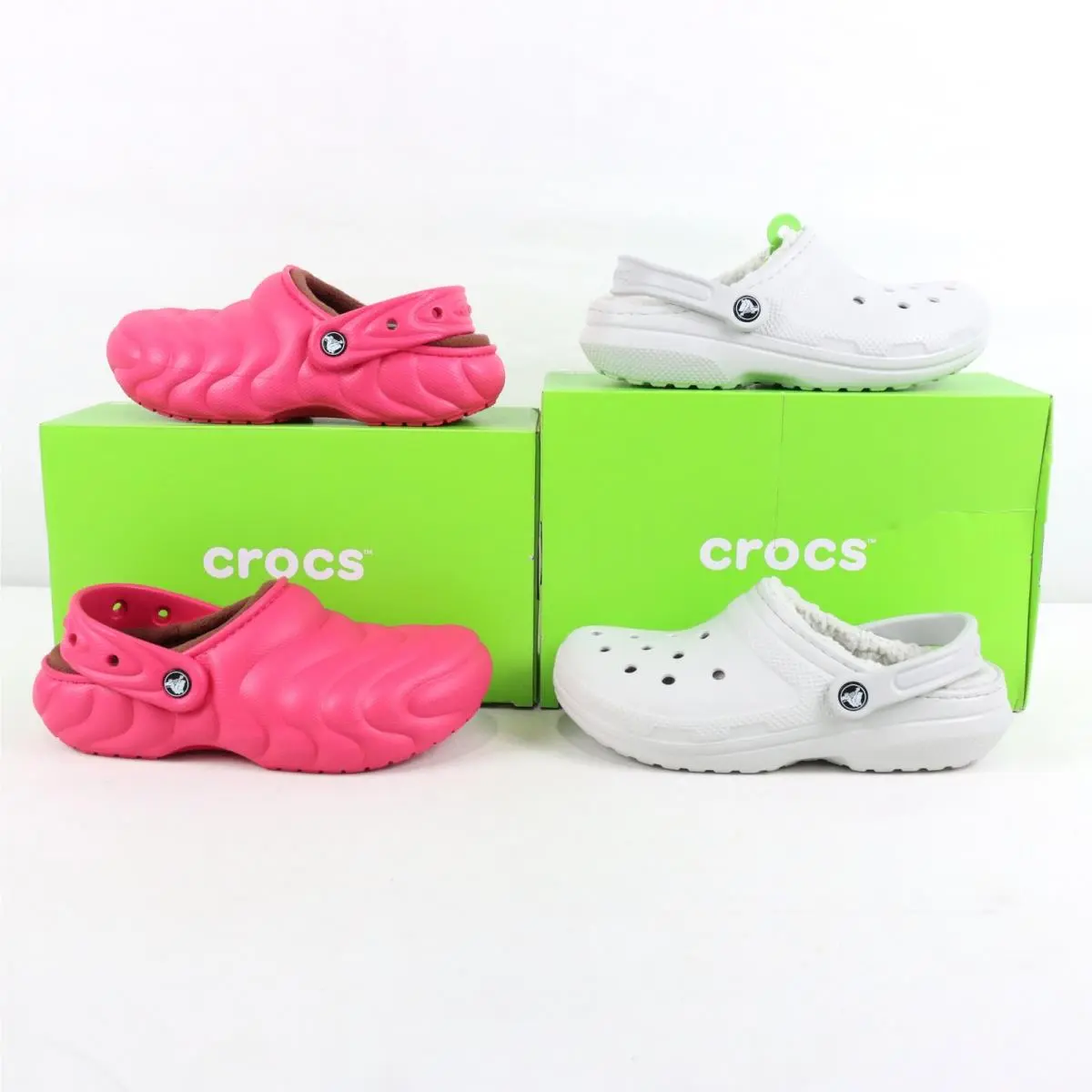 Crocs Classic Lined Overpuff and Classic Lined Clogs In Women`s Size 7 Lot of 2