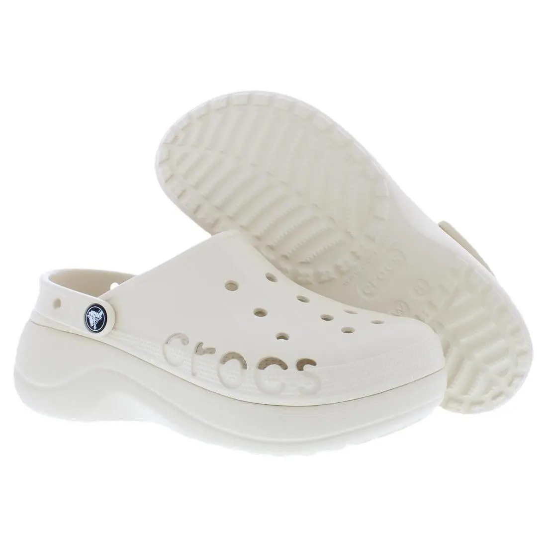 Crocs Baya Platform Clog Womens Shoes Size 8 Color: Winter White