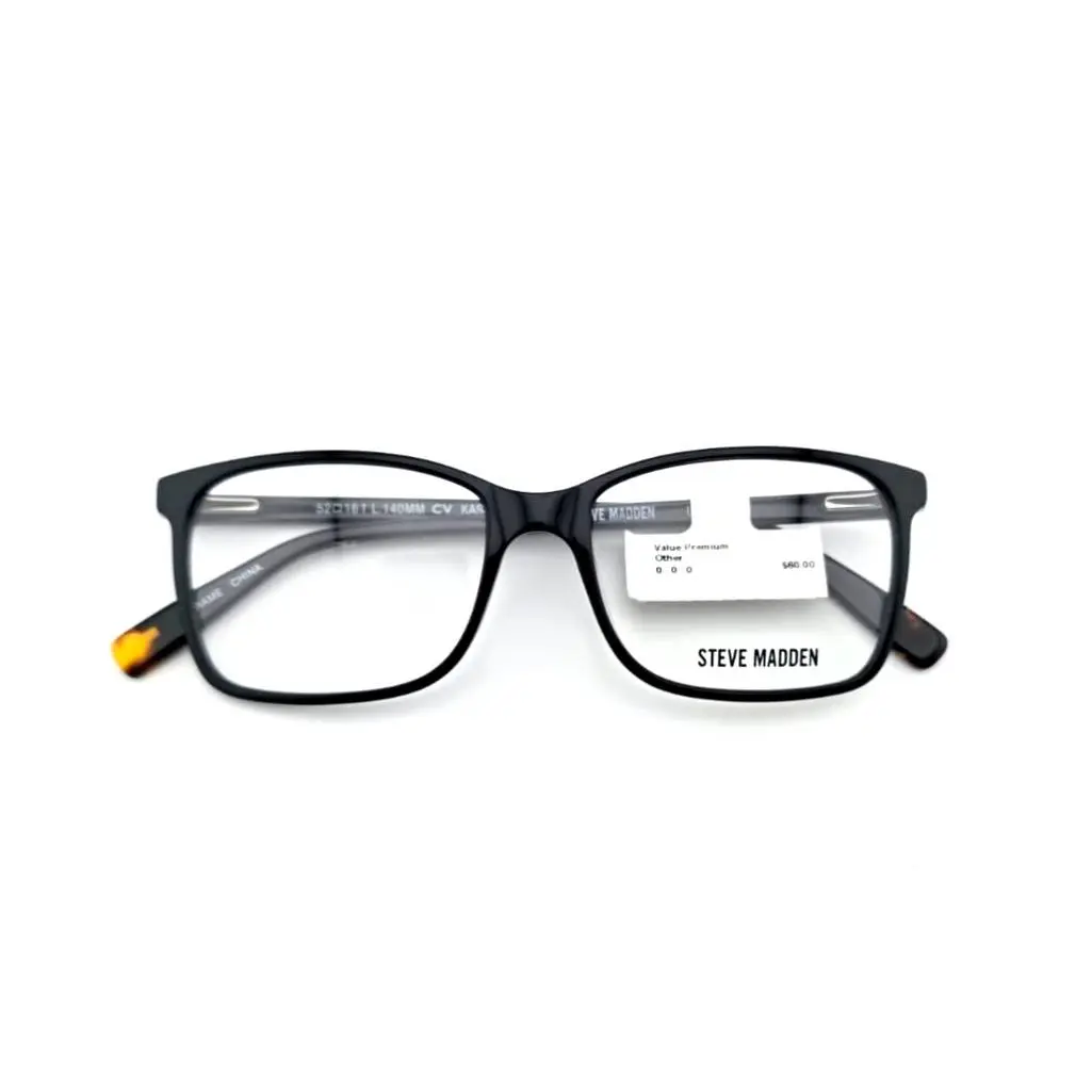Steve Madden Kassual Black Unisex Full Rim Eyeglasses Frames 52-16-140