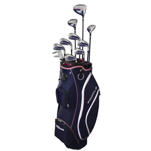 Women Wilson Profile Navy/pink Petite with Cart Bag Complete Set Club Set