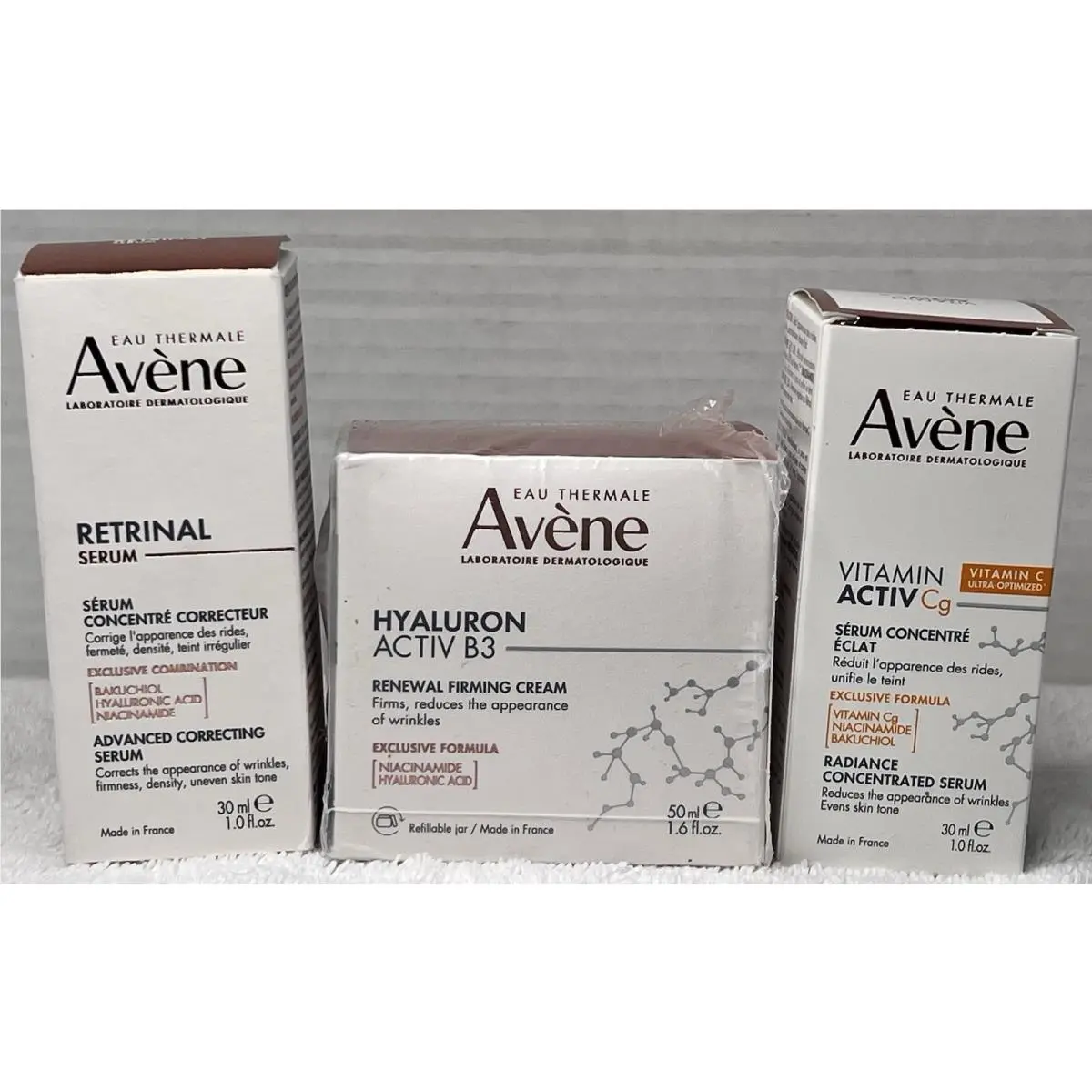 Avene Hyaluron Activ B3 Renewal Firming Cream/retrinal Serum/vitamin Activ Cg by Avène