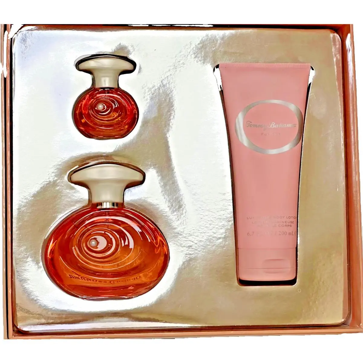 Tommy Bahama For Her Pearl Set 3.4 oz Edp SP + 0.5 Edp SP + 6.7 Body Lotion