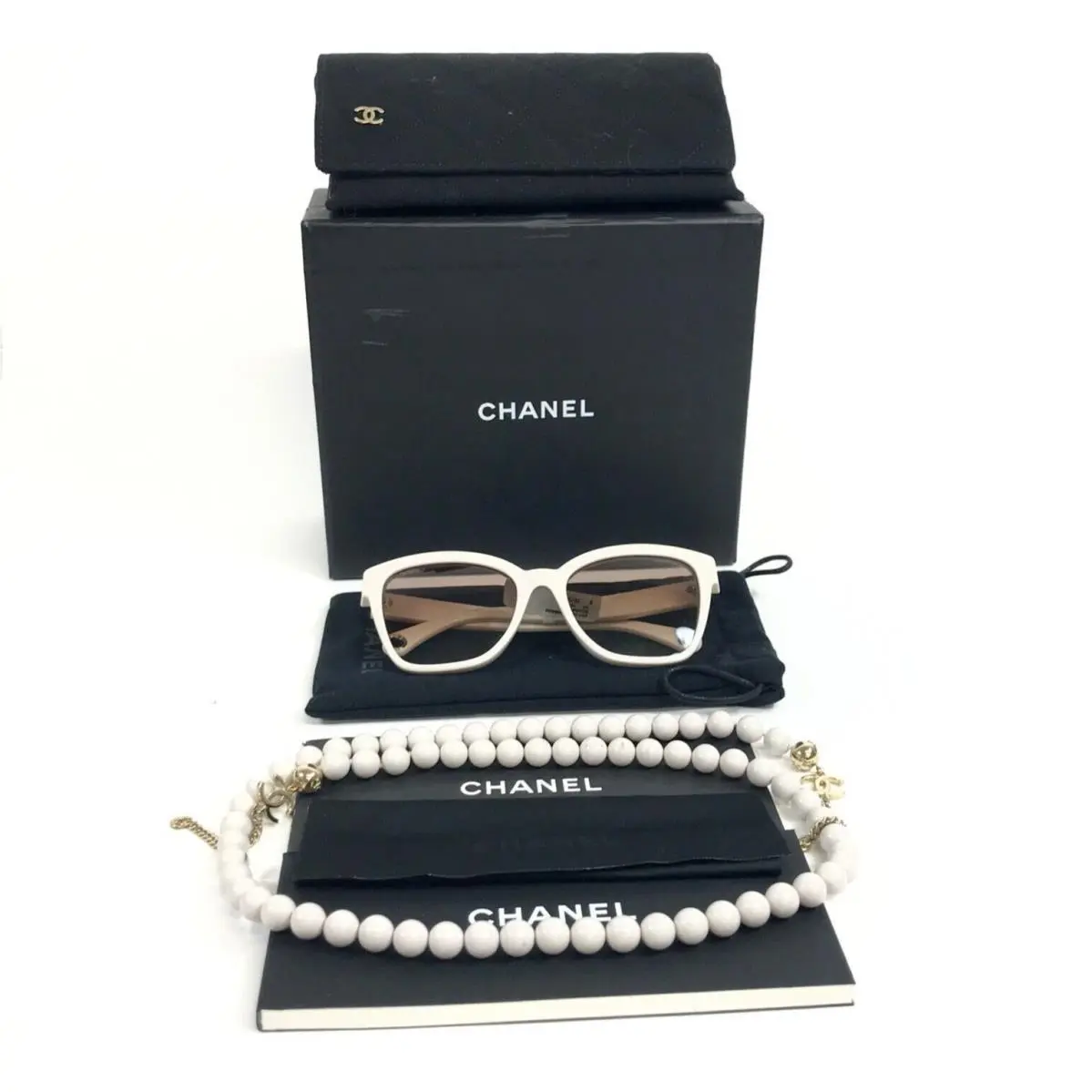 Sunglasses 5487-A c.1697/13 Beige Gold Asian Fit Frames with Ball Cha by Chanel