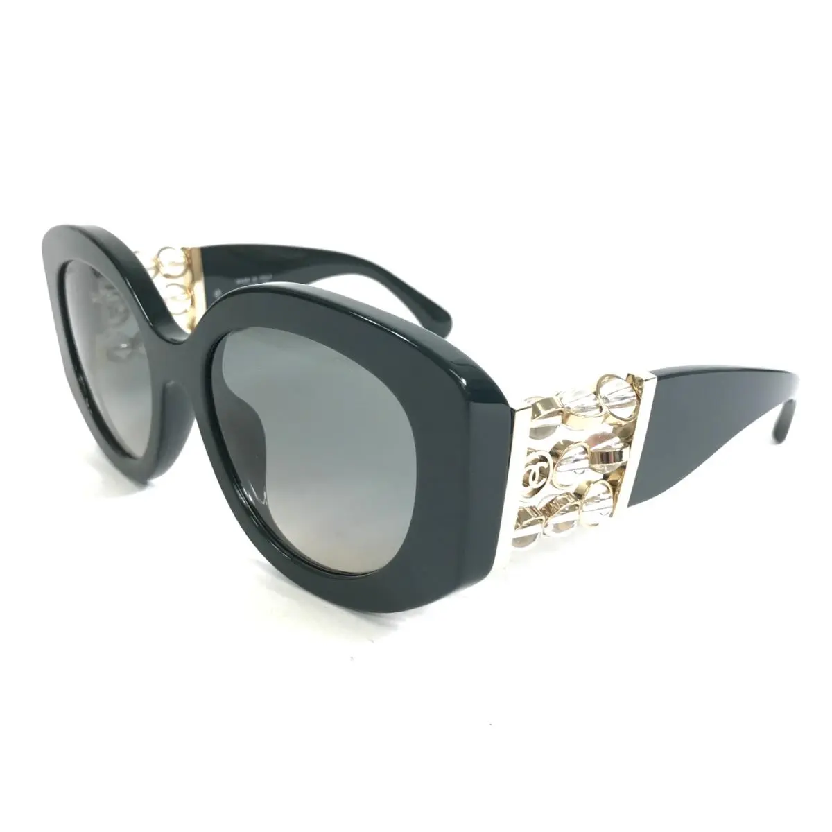 Chanel Sunglasses 5543-A c.1791/S3 Green Glass Pearl Frames with Gradient Lenses
