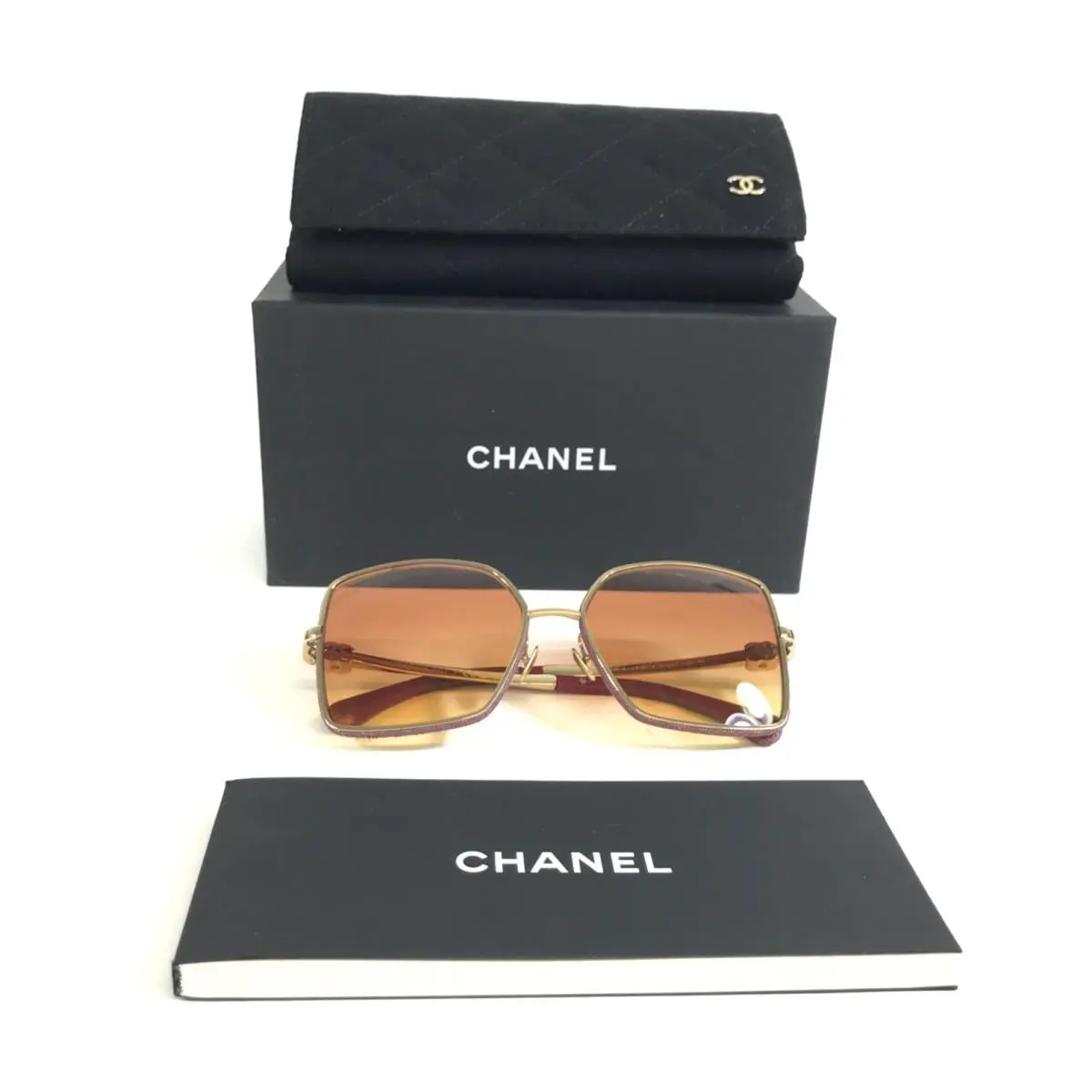 Chanel Sunglasses 4288-Q c.418/14 Pale Gold Frames with Orange Gradient Lenses