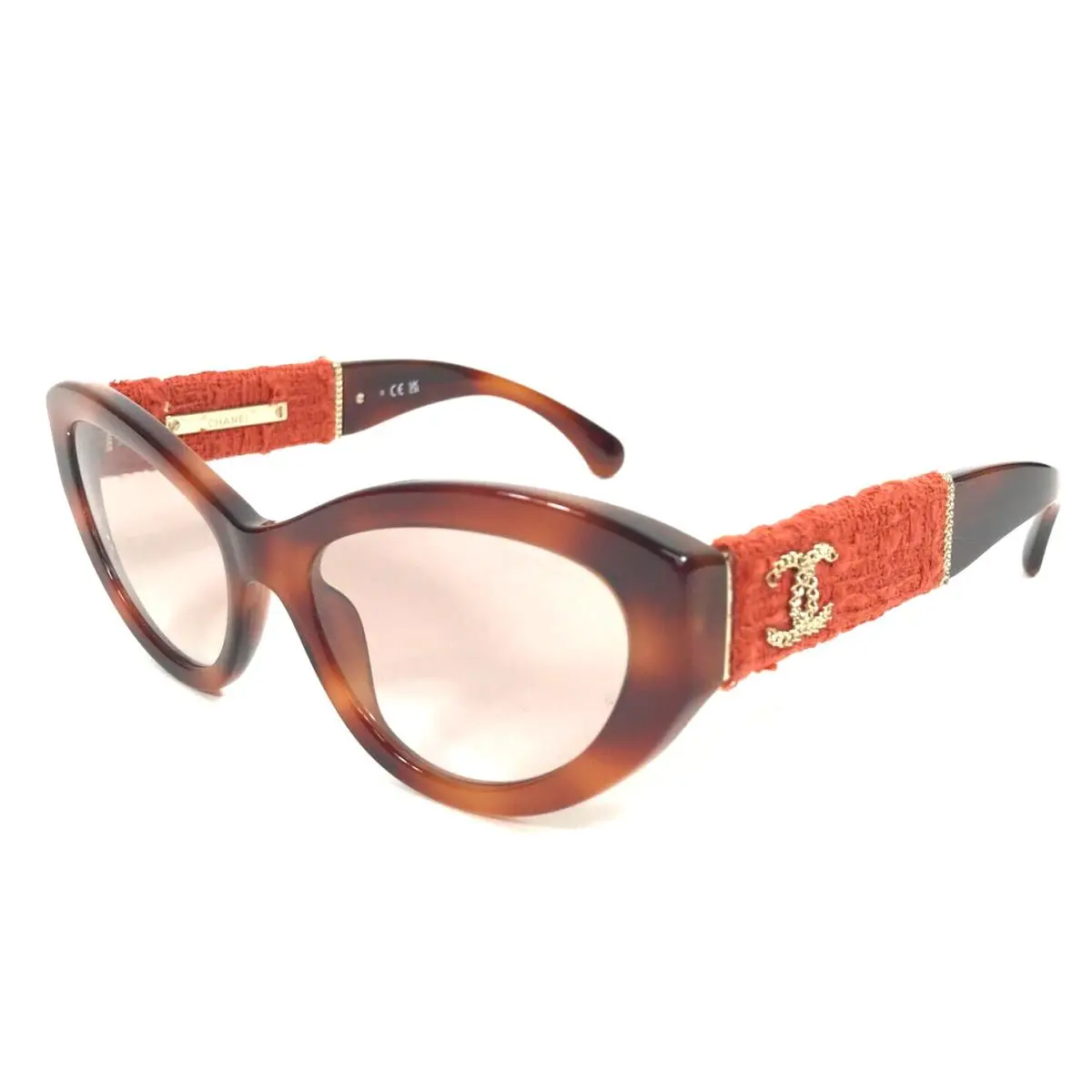 Chanel Sunglasses 5513 c.1751/13 Tweed Dark Tortoise with Brown Gradient Lenses