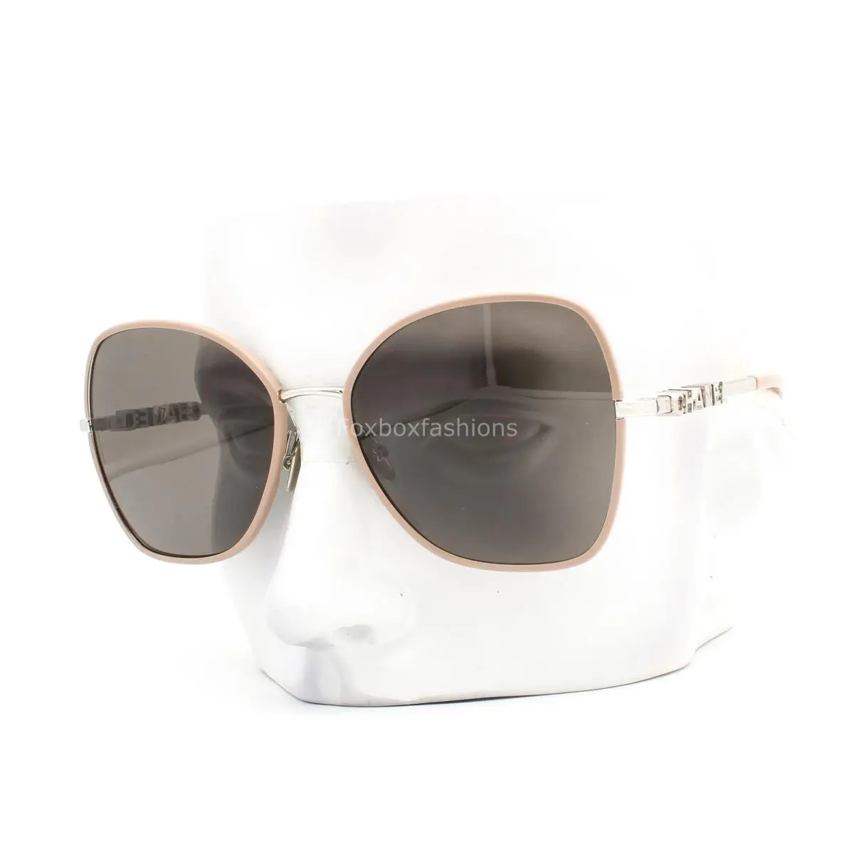 Chanel Butterfly Sunglasses ch4283 261/3 Polished Silver Blush Beige with Case