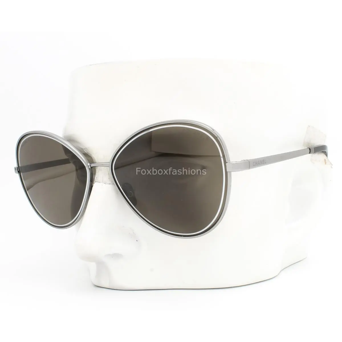 Chanel Sunglasses ch4266 108/3 Polished Silver Brown Lens with Case