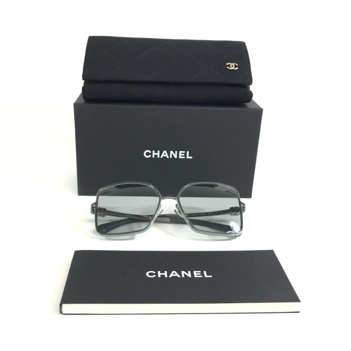Chanel Sunglasses 4288-Q c.108/87 Shiny Ruthenium Frames with Light Grey Lenses