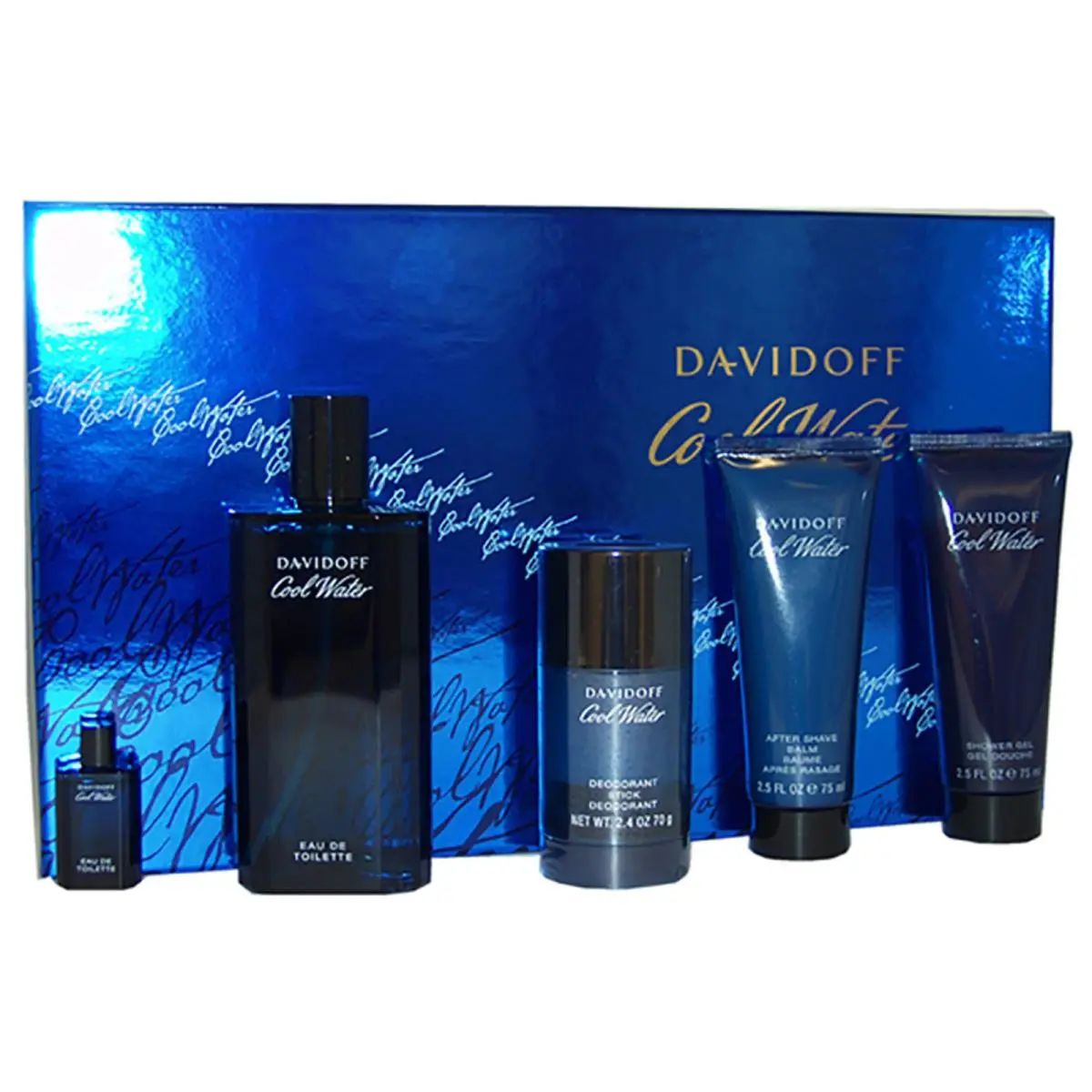 Cool Water by Davidoff For Men - 5 Pc Gift Set 4.2oz Edt Spray