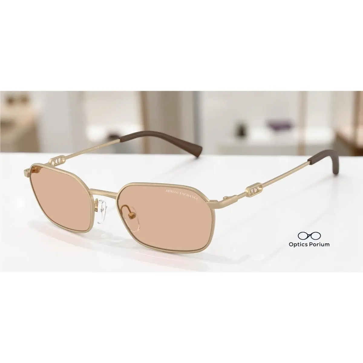 AX2056S 612173 Matte Pale Gold Brown 54 mm Unisex Sunglasses by Armani Exchange
