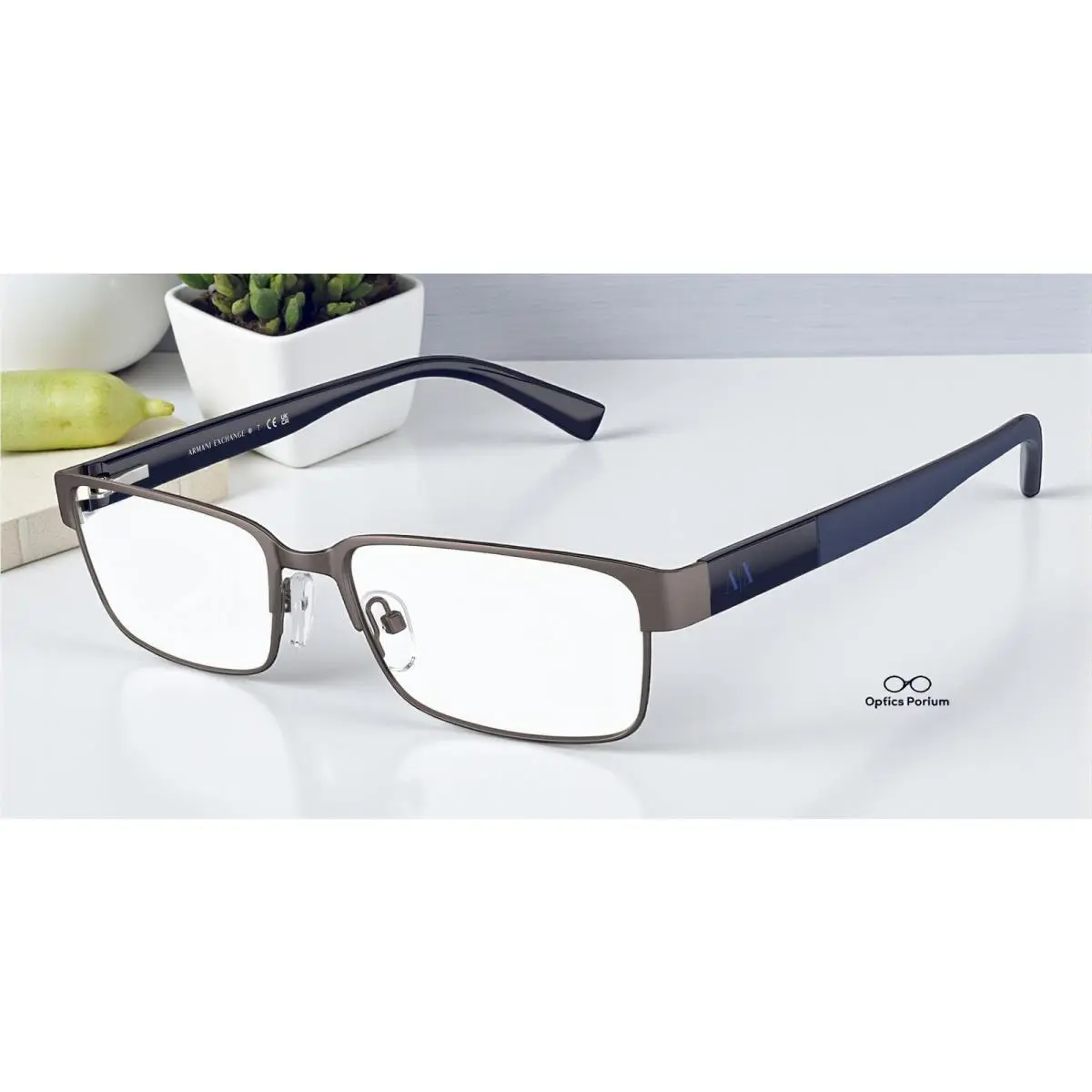 AX1017 6084 Matte Gunmetal Demo Lens 54 mm Men`s Eyeglasses by Armani Exchange