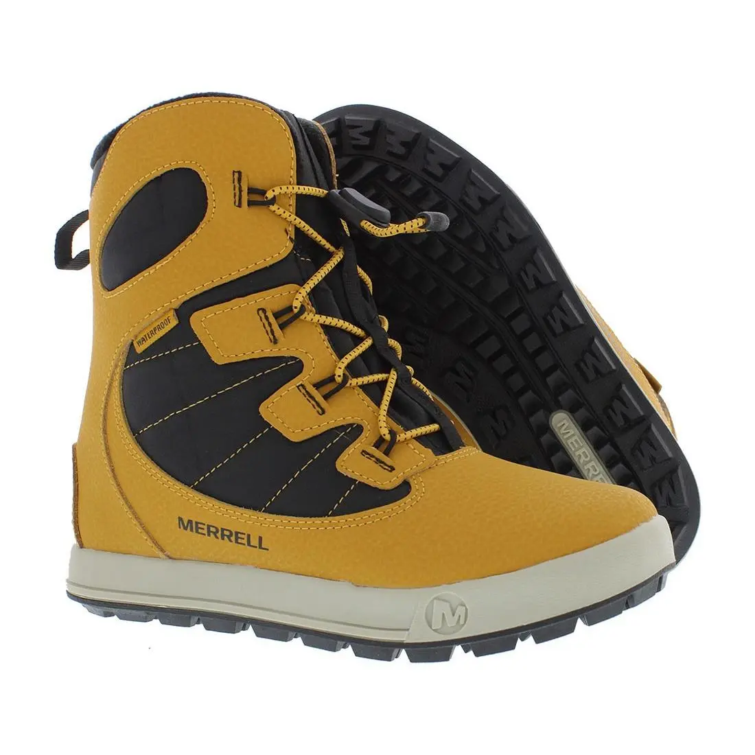 Merrell Snow Bank 4.0 Waterproof Boot GS Boys Shoes Size 7 Color: Wheat/black