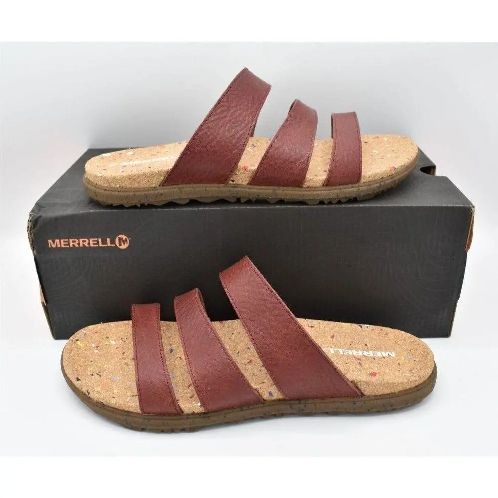 Merrell Womens Size 8 Napa Valley Slide Merlot Slip On Red Sandals Shoes