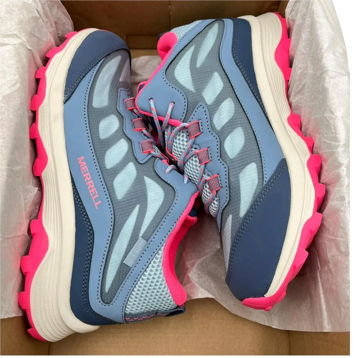 Merrell shoes - Merrell Moab Speed - Moab Speed - Blue/Pink (UPC: 194917768259) 1