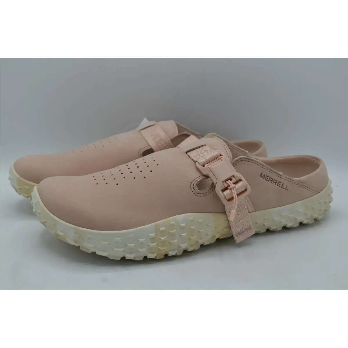 Merrell Hydro Moc Leather Clogs Womens 11 Blush Pink Buckle Barefoot Shoes