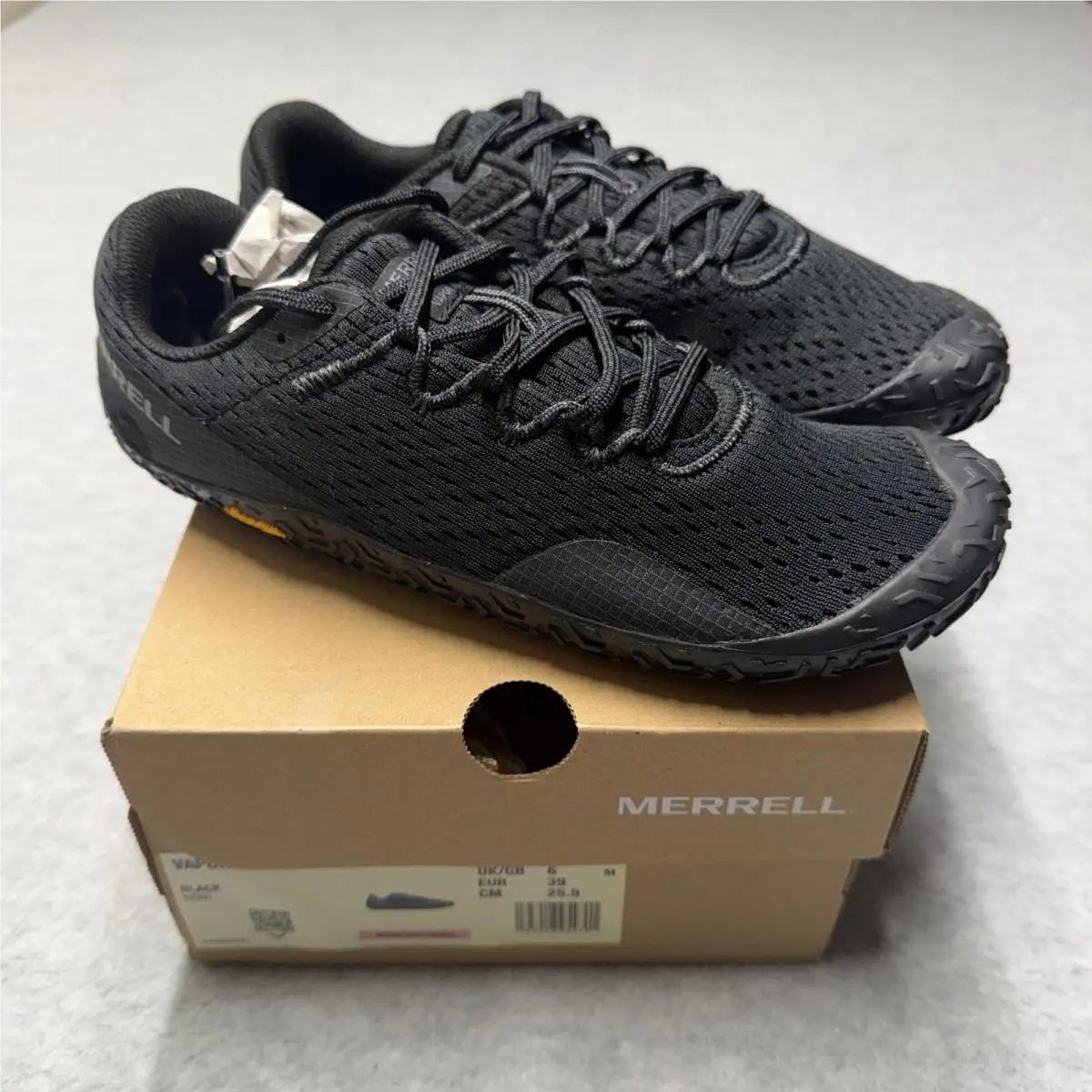 Merrell Vapor Glove 6 Shoes Womens 8.5 Black Barefoot Running Athletic J067718