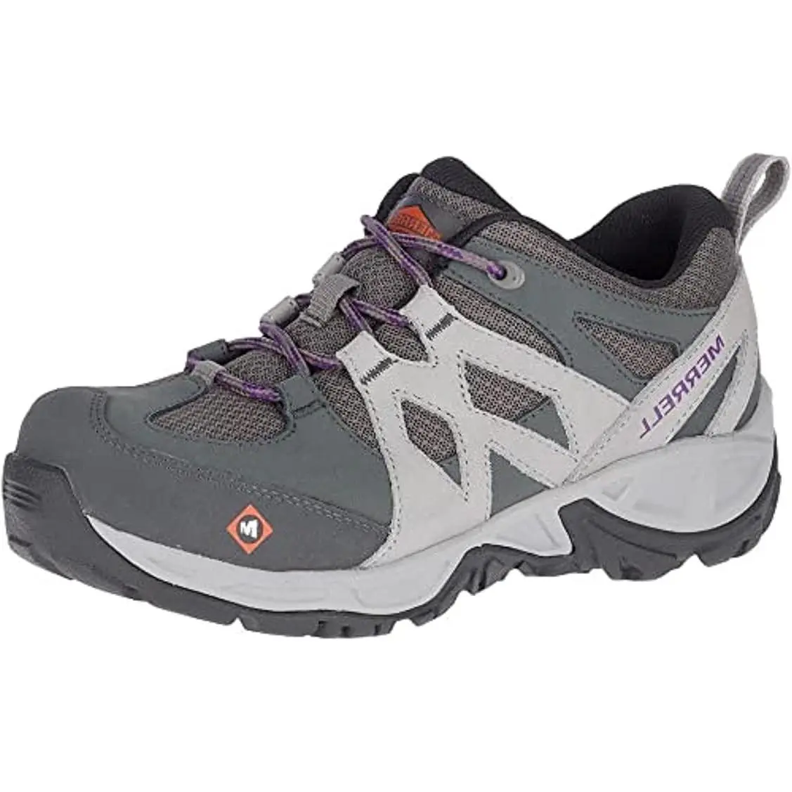 Merrell Siren Safety Work Shoe Women`s 8M Alloy Toe EH Leather Brindle - Gray