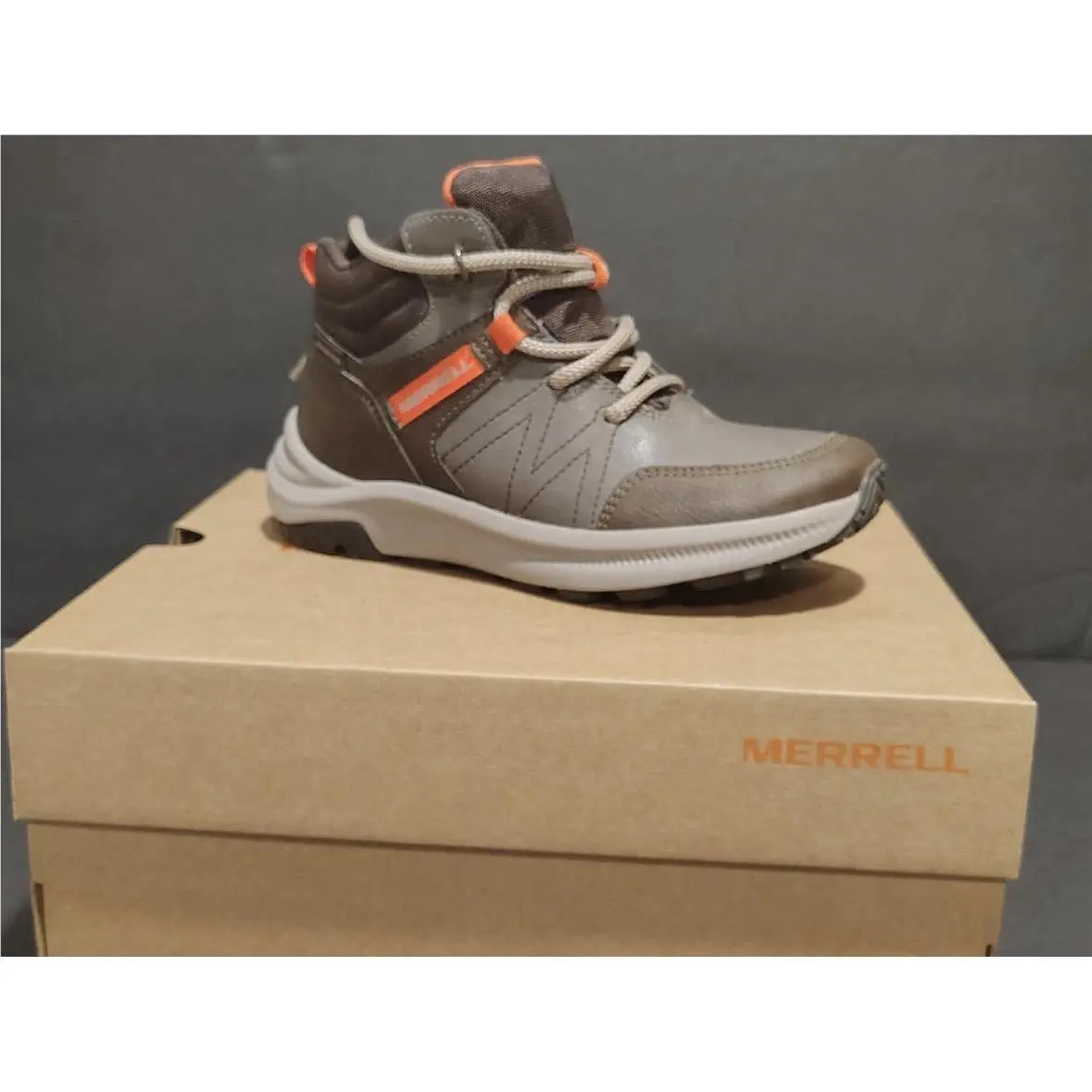 Size 12 Merrell Toddler Little Boys Greylock Waterproof Brown Boots W/box