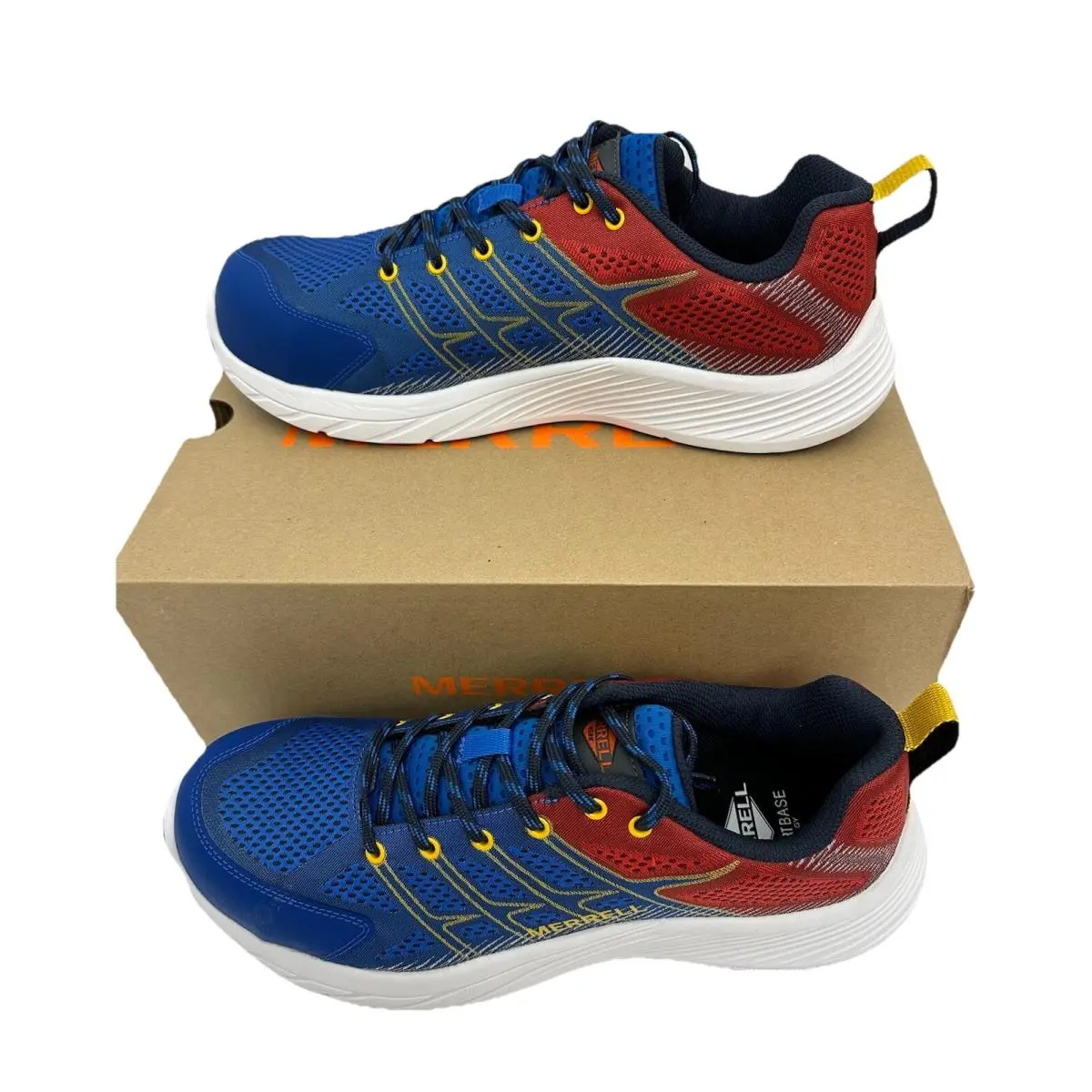 Merrell Men’s Safety Foot Wear Moab Flight CF Blue/lava Size 9.5