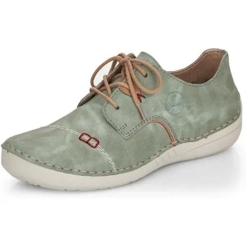 Rieker Women`s 52528-52 Closed Toe Green Leather Comfort Walking Sneaker - Stock