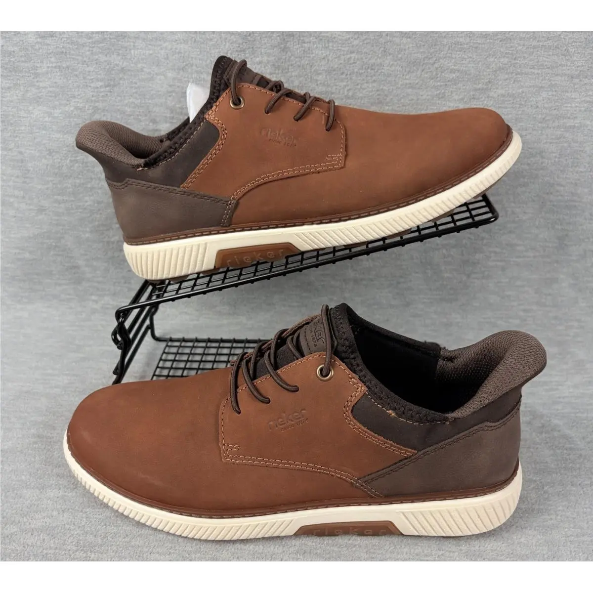 Rieker Antistress Stan 57 Sneakers Mens 8.5 Extra Wide Brown Leather EU 41
