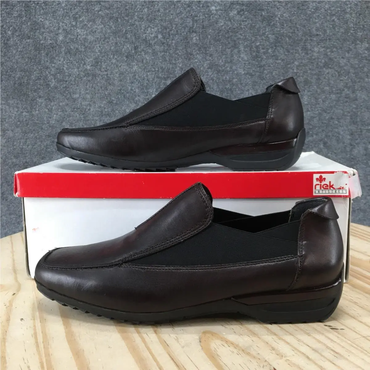 Rieker Antistress Loafer Shoes Womens 39 Slip On Low Casual Leather Brown