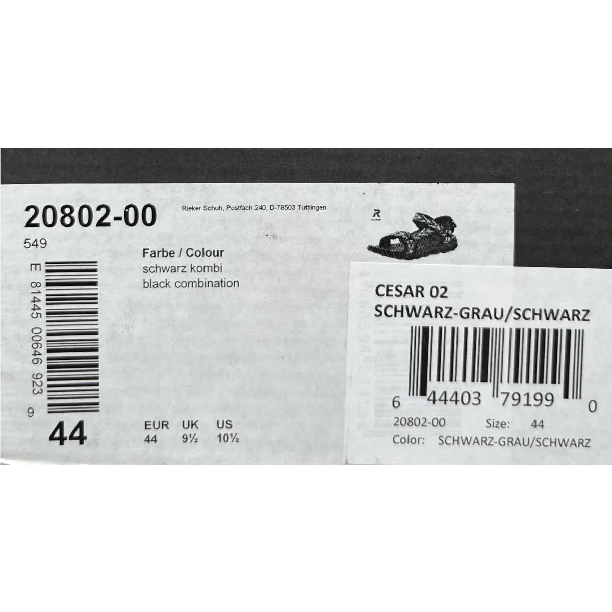 Rieker shoes - Cesar 02 - Cesar - Black/Gray (UPC: 644403791990) 6