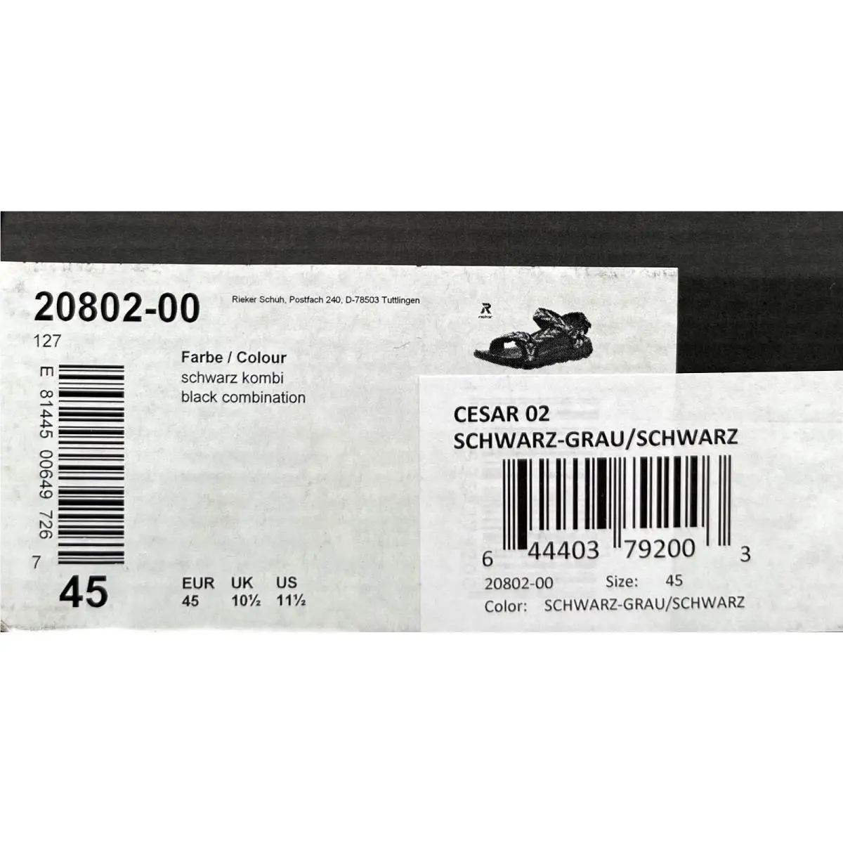 Rieker shoes - Cesar 02 - Cesar - Black/Gray (UPC: 644403792003) 6
