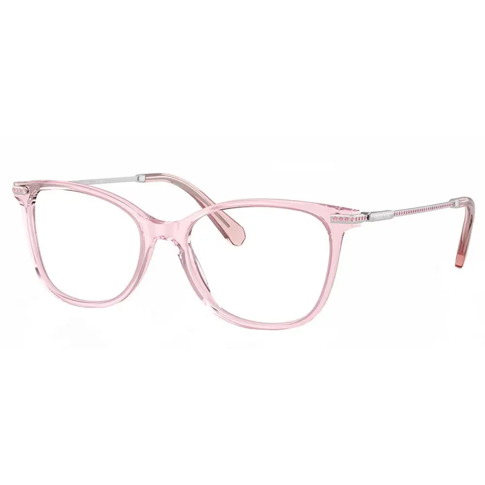 Swarovski SK 2010 3001 Transparent Rose Metal Plastic Square Eyeglasses 52mm