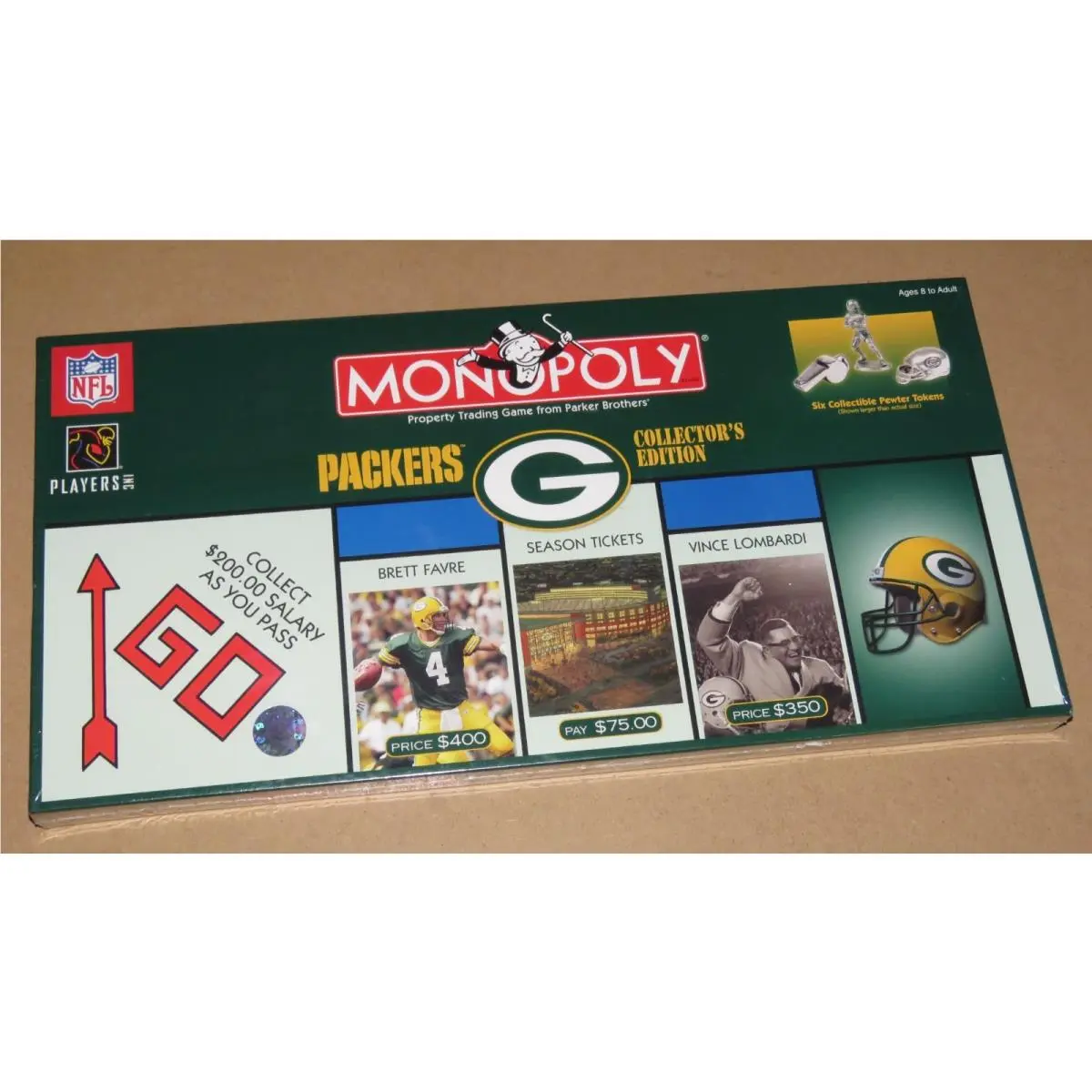 2003 Nfl Green Bay Packers Brett Favre Monopoly Board Game Collector Edition