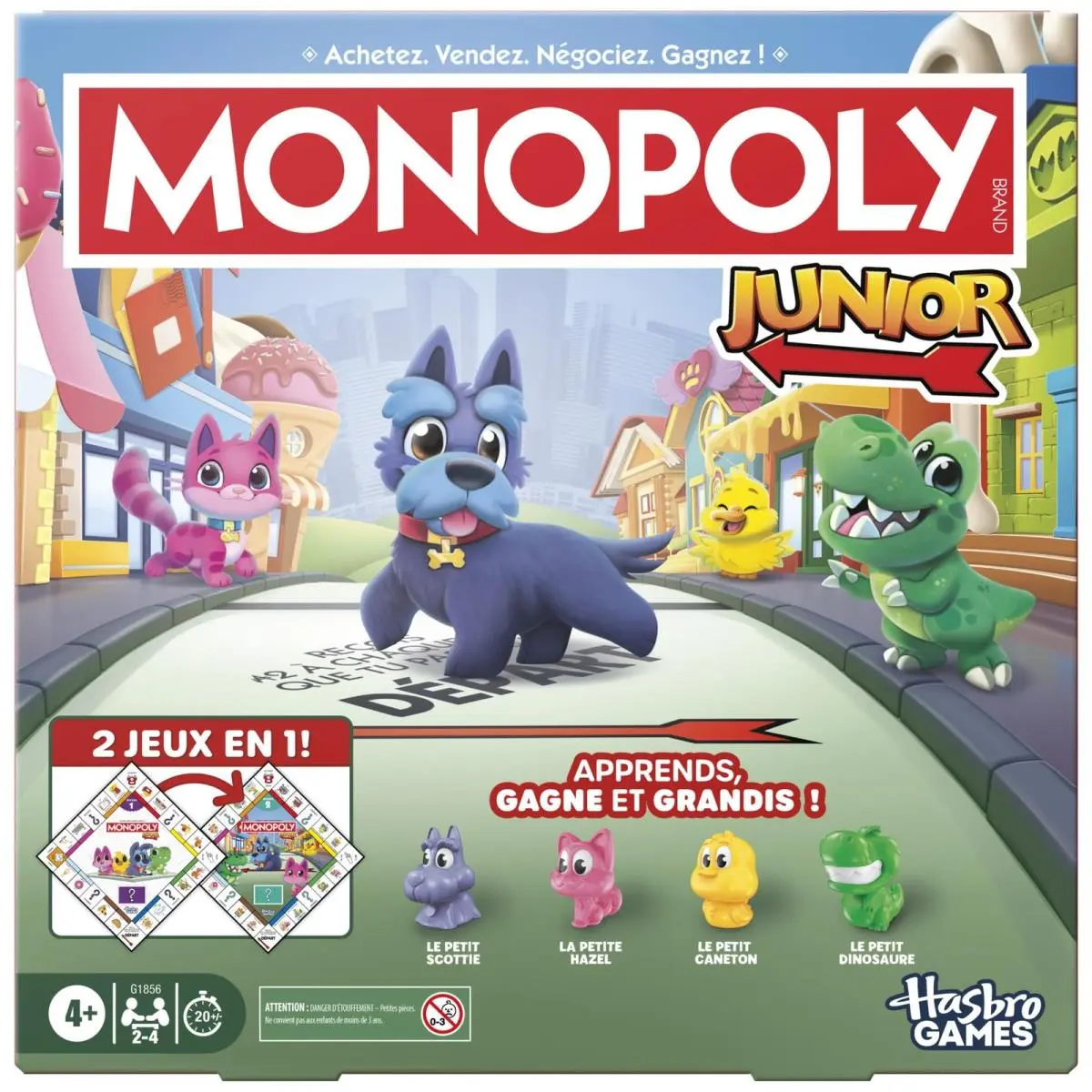 Monopoly Junior Ausgabe 2026 Brettspiel 2 Spiele in 1 Wendebrett Ab 4 Ja