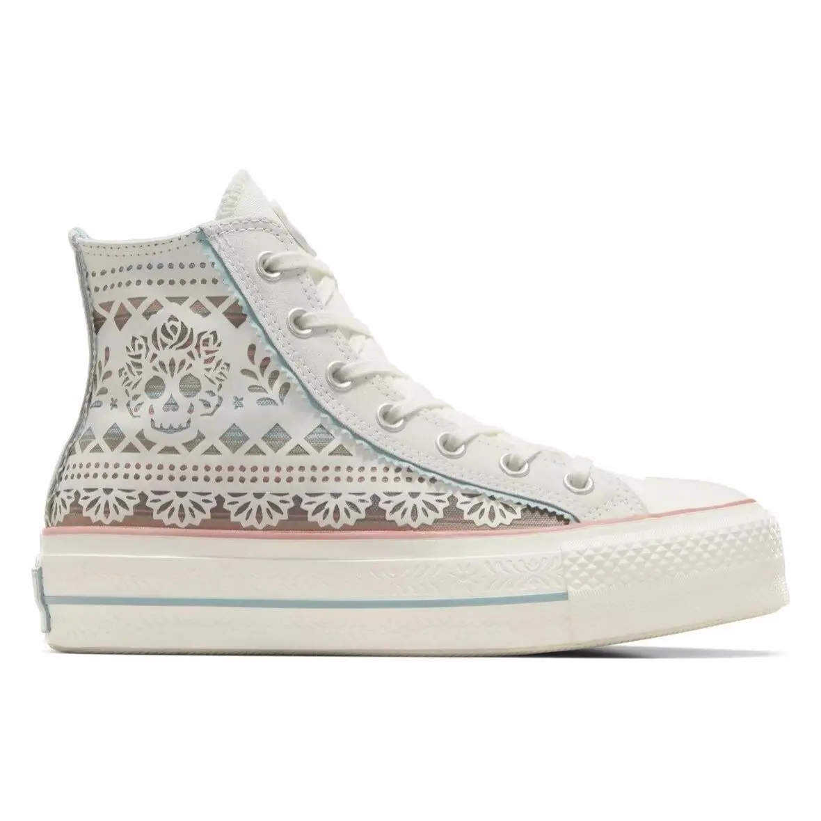 Converse shoes - Chuck Taylor All Star Lift Day Of The Dead - A12439C - Egret/Infinity Pool 9