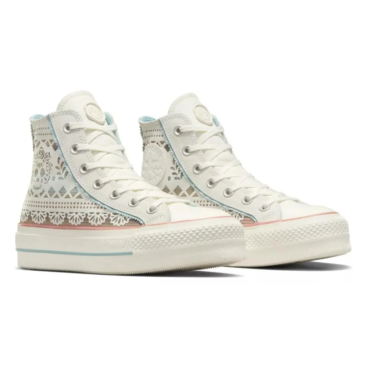Converse shoes - Chuck Taylor All Star Lift Day Of The Dead - A12439C - Egret/Infinity Pool 1