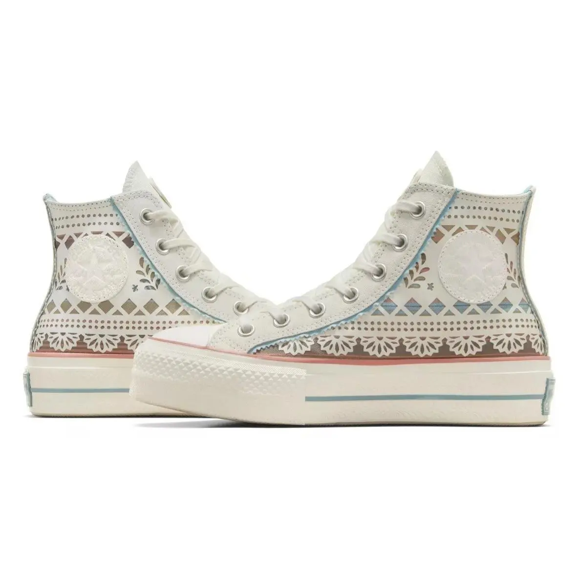 Converse shoes - Chuck Taylor All Star Lift Day Of The Dead - A12439C - Egret/Infinity Pool 2