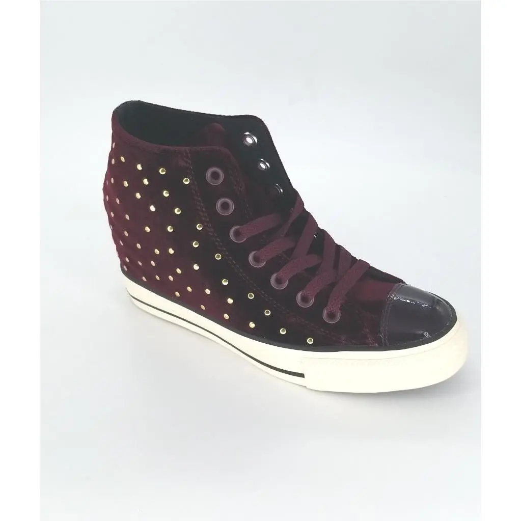 4149  Womens Ctas Lux Mid Wedge Dark Sangria/bk/turtledove Size 8 US by Converse