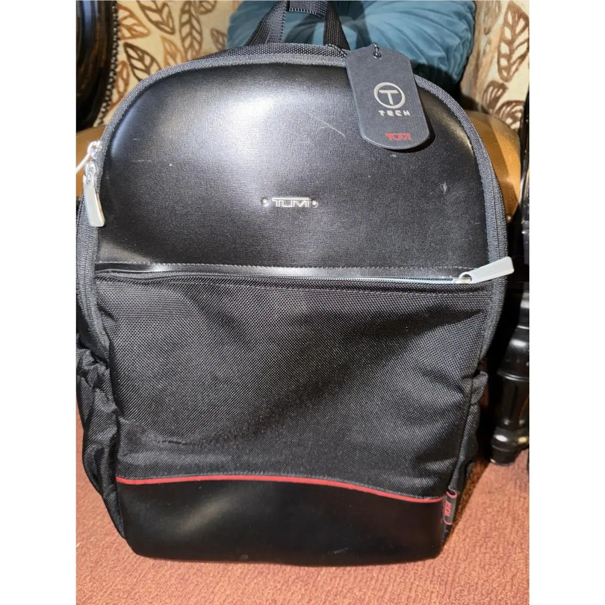 Tumi T-tech Backpack Ballistic Nylon Leathe Black Laptop Bag Rucksack Travel