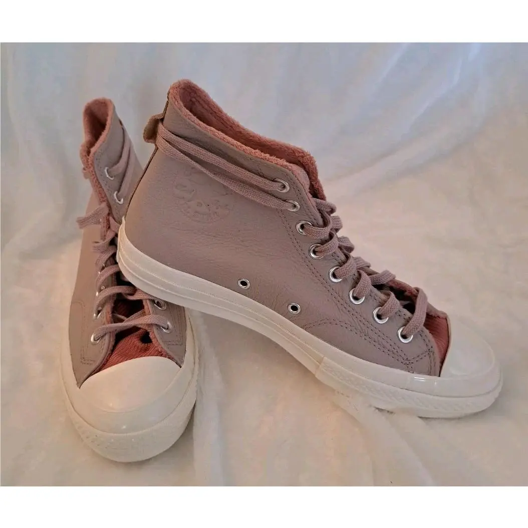 Chuck 70 Hi Shoes Mens 8.5 Women`s 10.5 Pink Leather High Top Sneakers by Converse