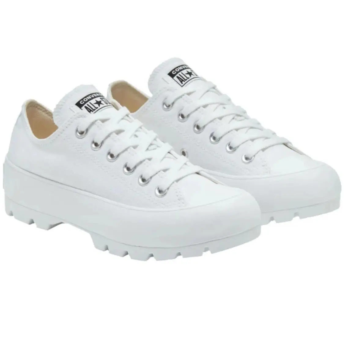Women Lugged Ox Low Tops Shoes in White Size 8.5 by Converse