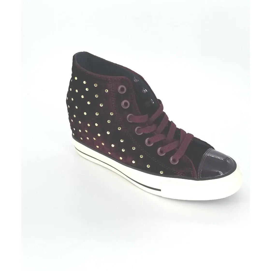 3937  Womens Ctas Lux Mid Wedge Dark Sangria/bk/turtledove Size 8 US by Converse