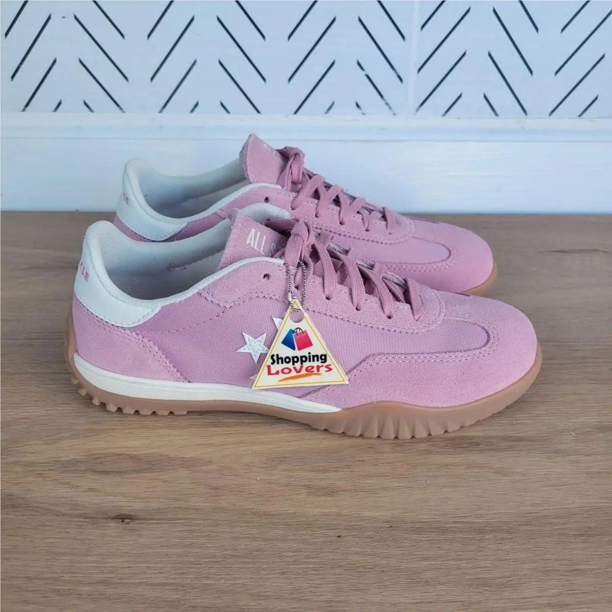 ⭐converse Run Star Trainer Ox Sz 5.5 Men Casual Shoes Suede Pink Sneaker A13362C by Converse