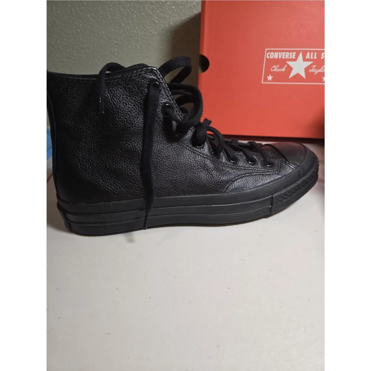 Converse shoes - Converse Chuck Taylor All Star Leather High Top - A00732C - Black 3