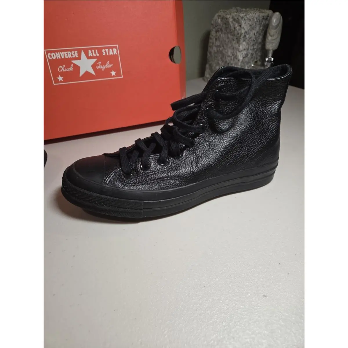 Converse shoes - Converse Chuck Taylor All Star Leather High Top - A00732C - Black 5