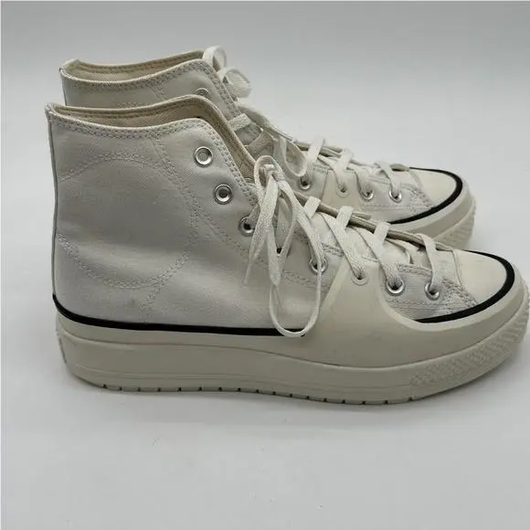 Chuck Taylor All Star HI Platform Sneakers White + A02832C SZ 11 by Converse