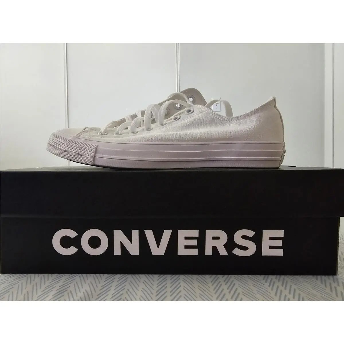 Chuck Taylor All Star Low Top White Monochrome Canvas Lace-up 1U647F by Converse