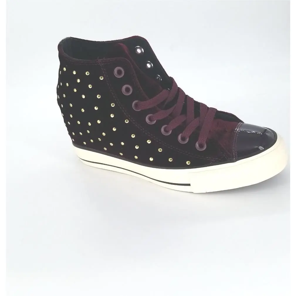 2966  Womens Ctas Lux Mid High Top Sneakers Dark Sangria/blk Size 8 US by Converse
