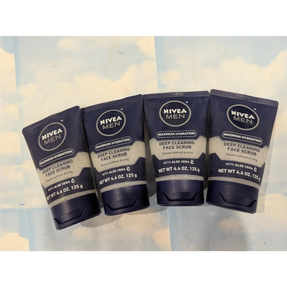 Lot 4  Men Maximum Hydration Deep Cleaning Face Scrub 4.4 OZ by Nivea